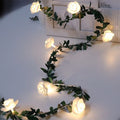 Rose and Leaf Vine LED Fairy Lights – Battery Powered, Warm White