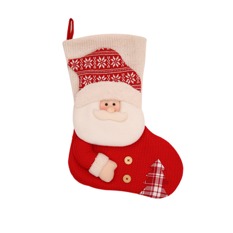 Knitted Christmas Stocking – Red & White