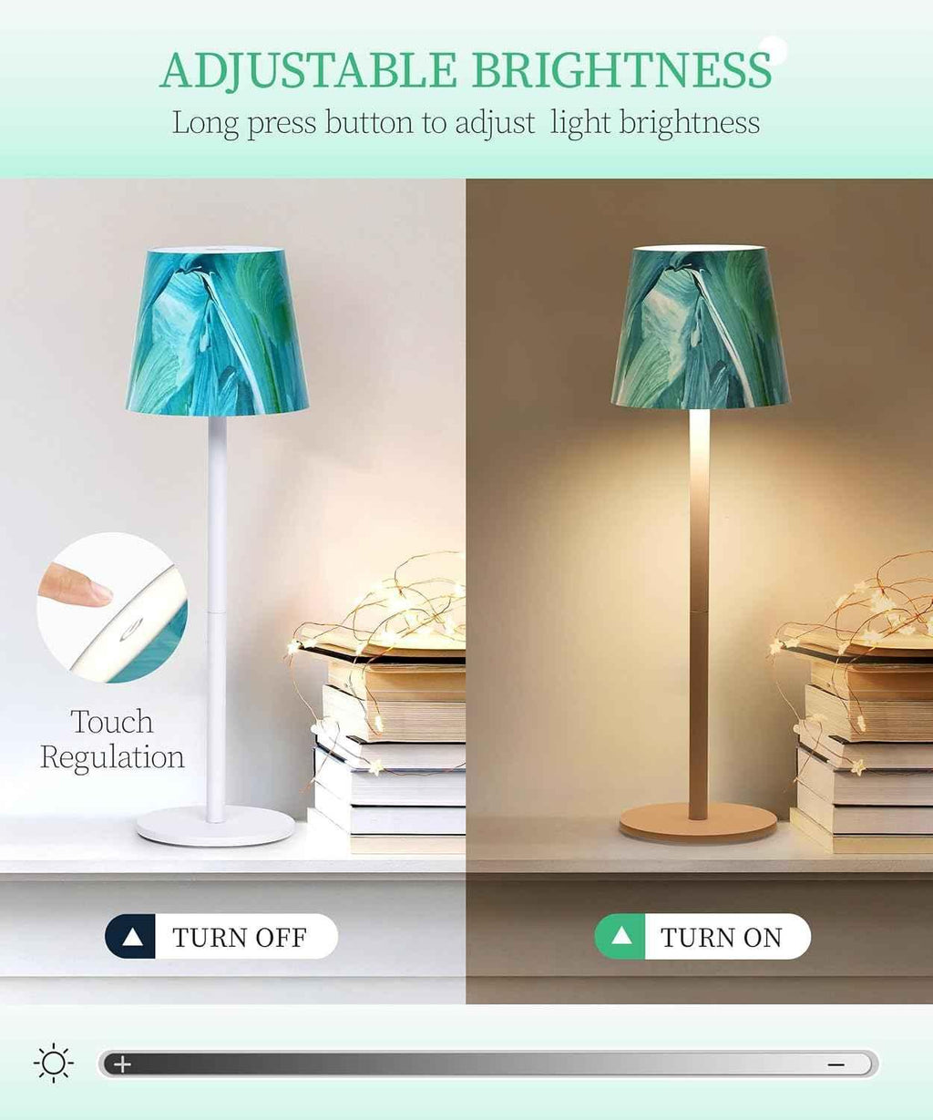 Cordless Rechargeable LED Table Lamp – Touch Dimmable, Various Colours