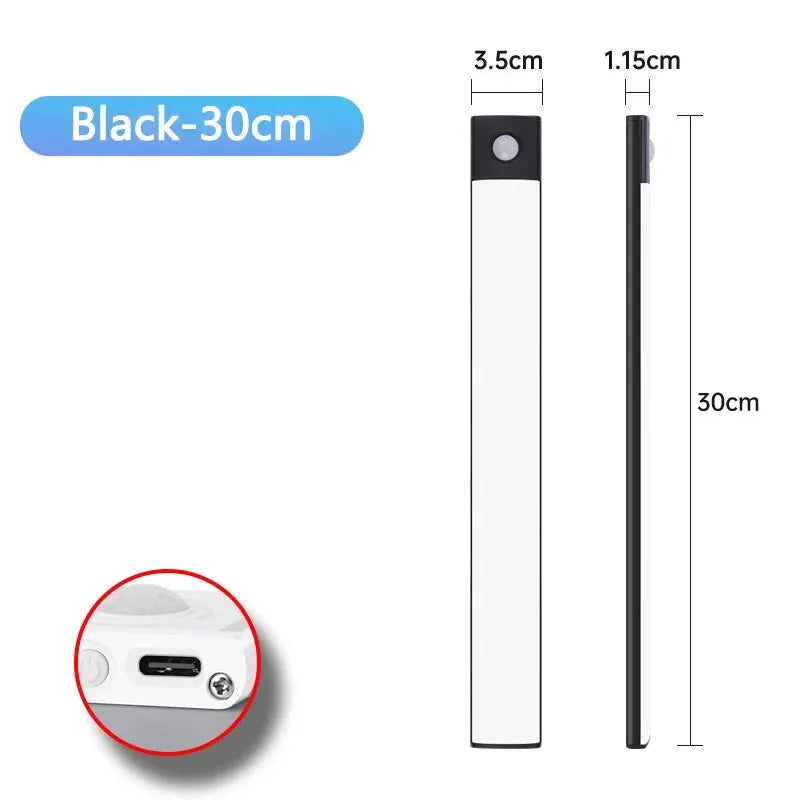 Rechargeable Motion Sensor LED Cabinet Light – USB-C, Multiple Sizes