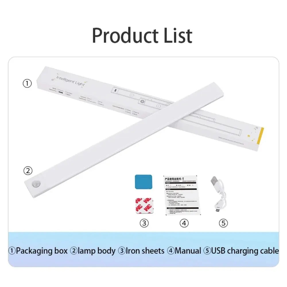 Wireless Rechargeable Motion Sensor Cabinet Light – USB LED Bar