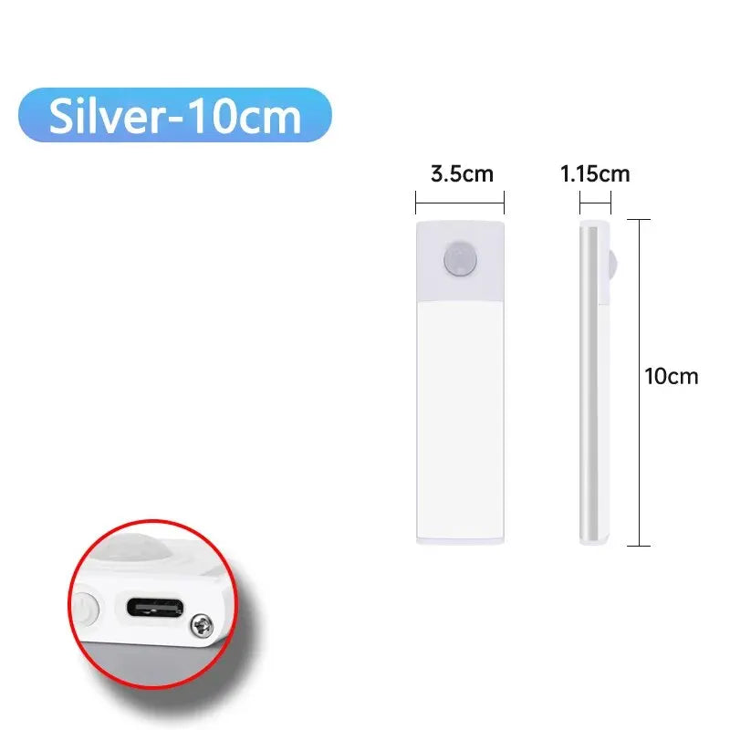 Rechargeable Motion Sensor LED Cabinet Light – USB-C, Multiple Sizes