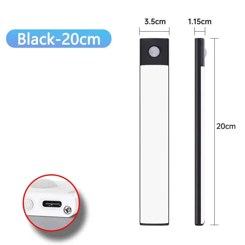 Wireless Rechargeable Motion Sensor Cabinet Light – USB LED Bar