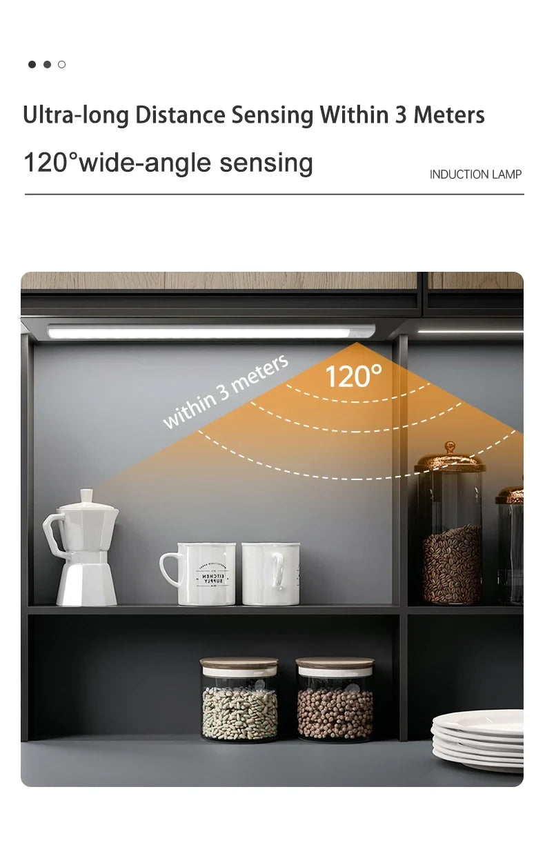 Wireless Rechargeable Motion Sensor Cabinet Light – USB LED Bar