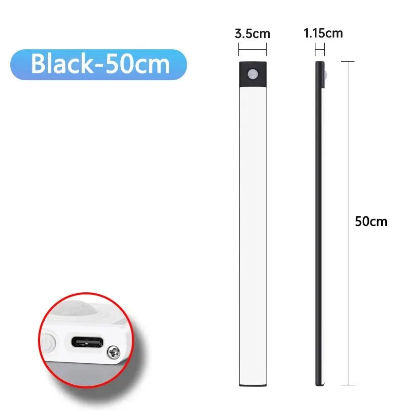 Rechargeable Motion Sensor LED Cabinet Light – USB-C, Multiple Sizes