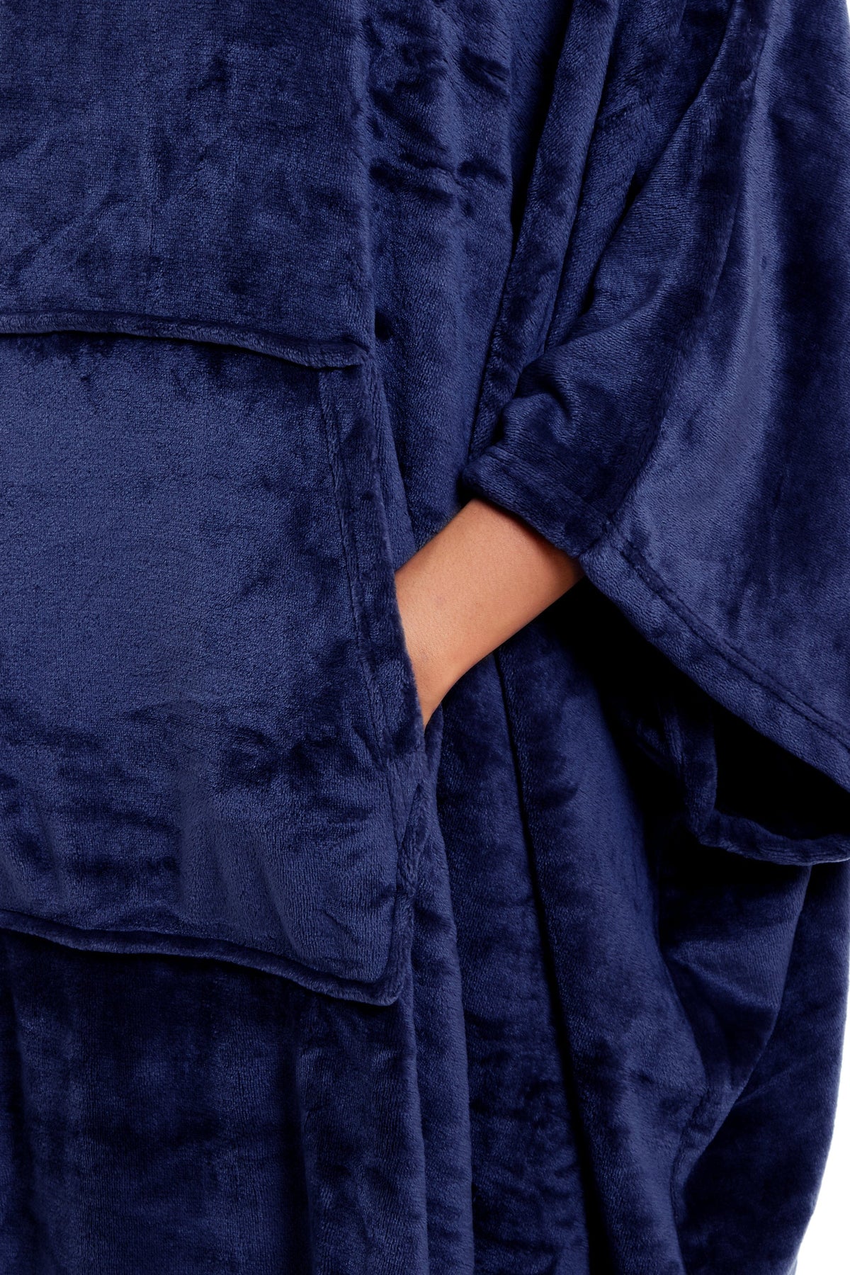 Olivia Rocco Women's Hooded Poncho Blanket – Navy & Charcoal