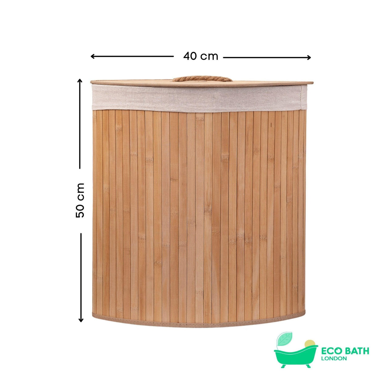Eco Bath London Bamboo Laundry Basket with Lid – 55L