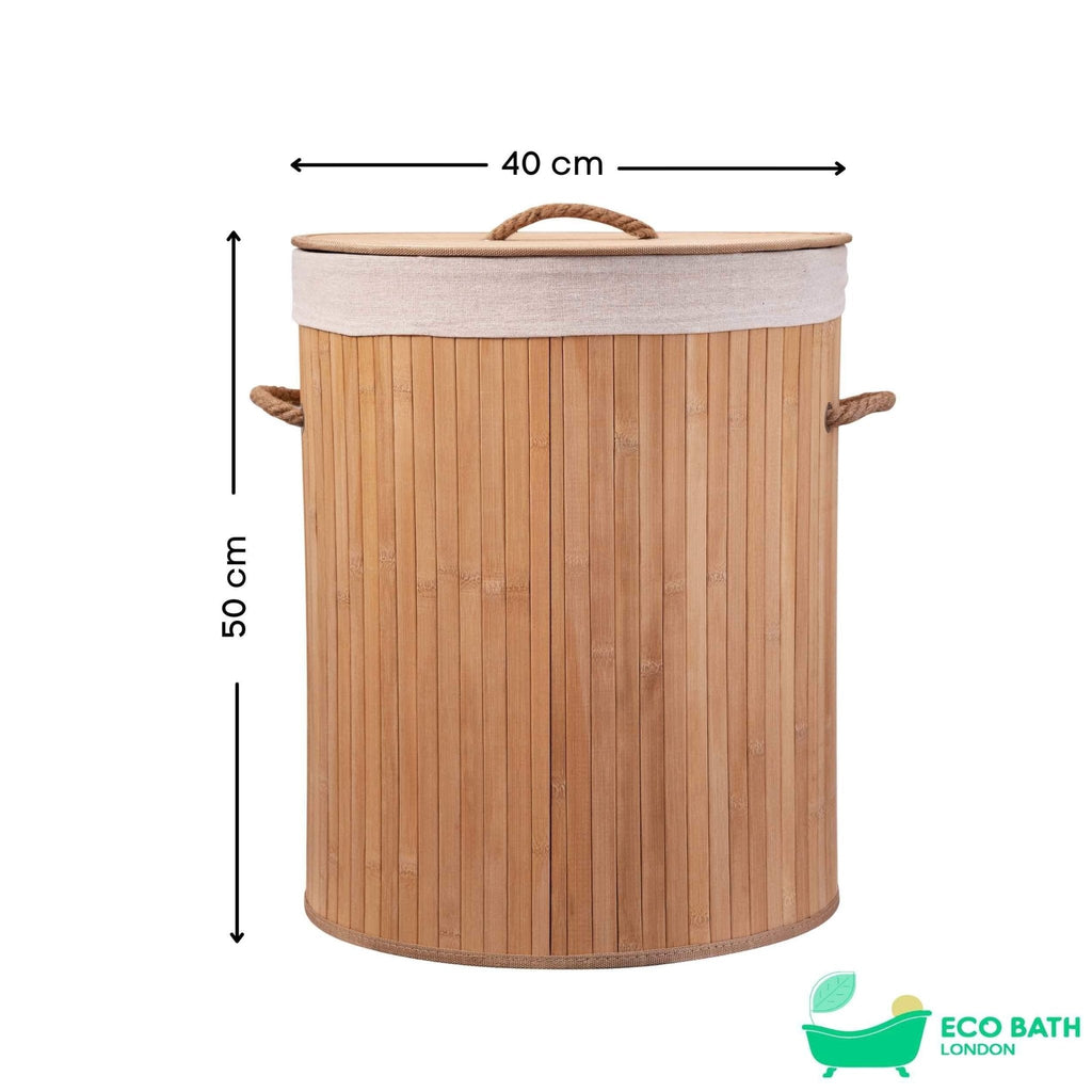 Eco Bath London Bamboo Laundry Basket with Lid – 55L