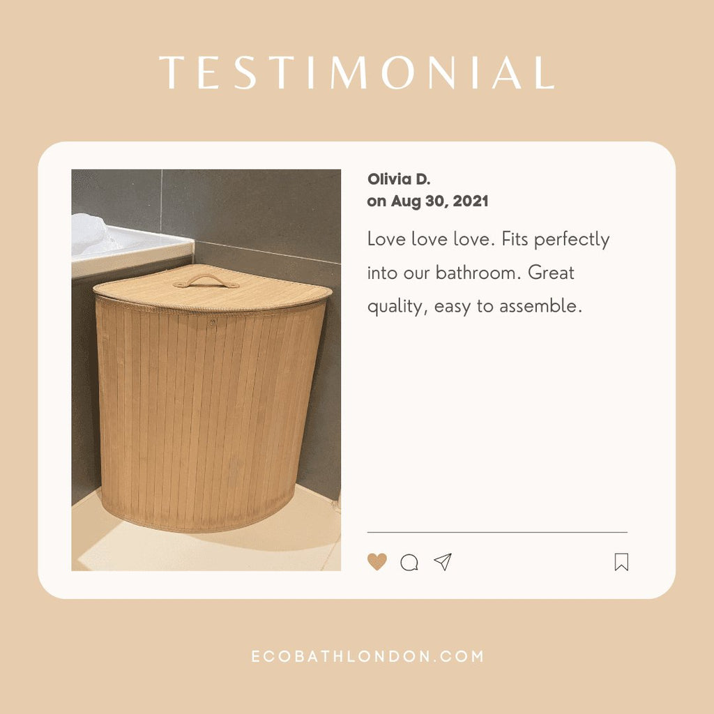 Eco Bath London Bamboo Laundry Basket with Lid – 55L