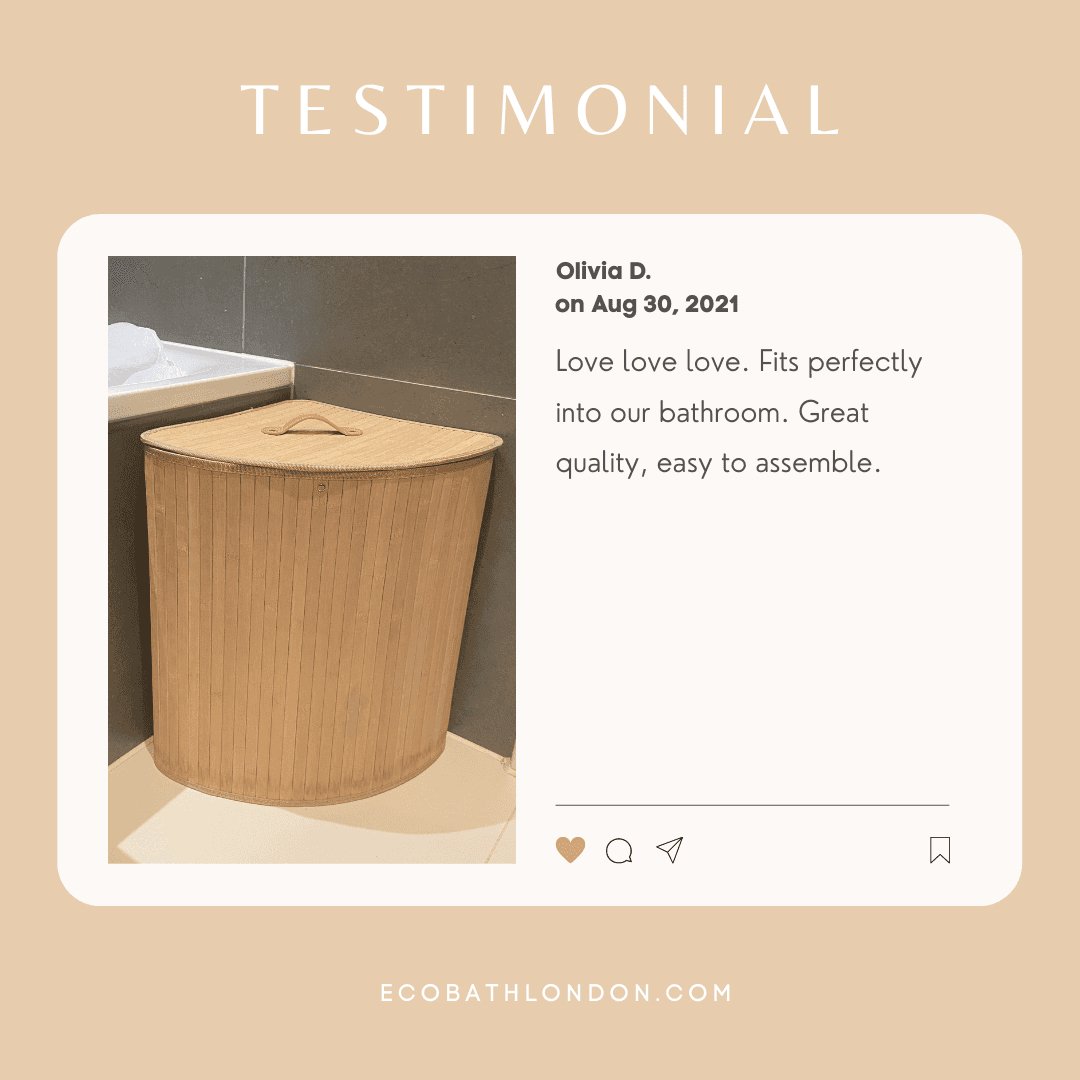 Eco Bath London Bamboo Laundry Basket with Lid – 55L