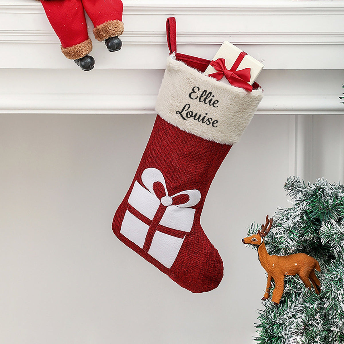 Personalised Christmas Stocking – Santa, Reindeer & Snowman