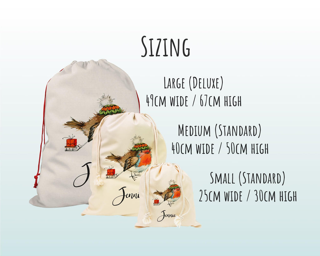 Personalised Christmas Sack – Robin & Sledge