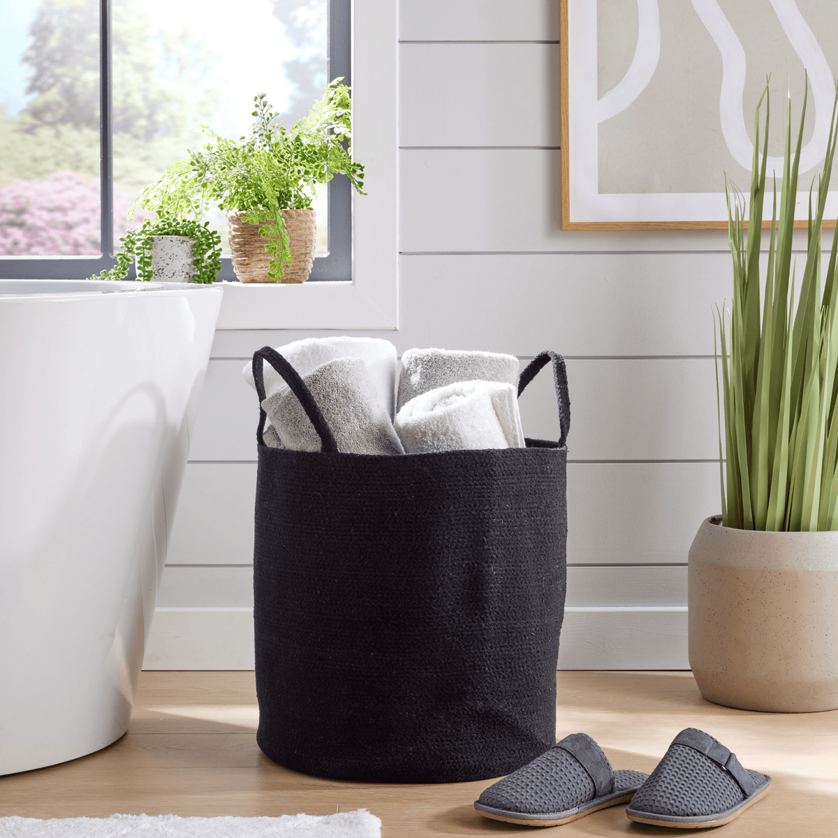 Olivia Rocco Woven Cotton Rope Laundry & Storage Basket – 40cm