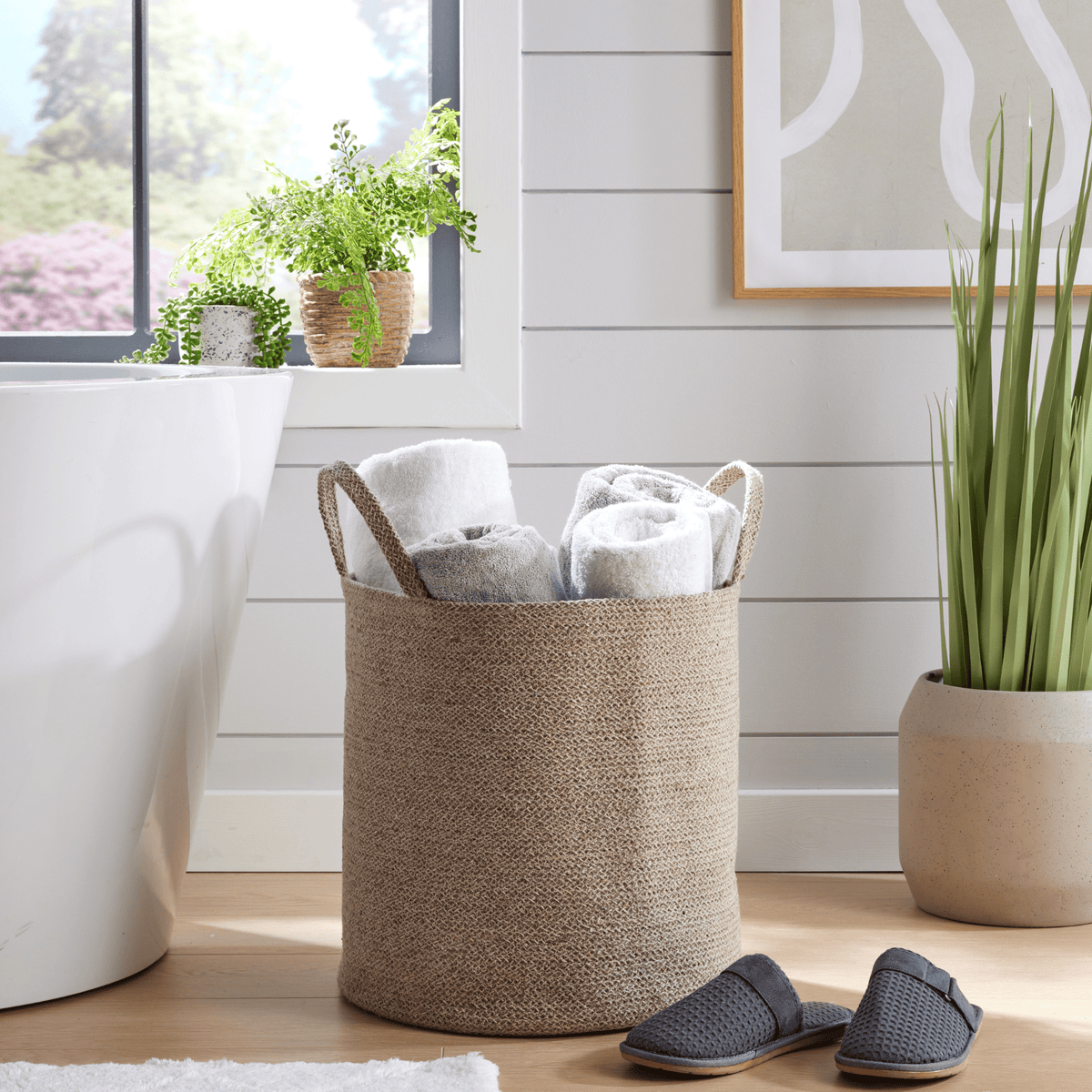 Olivia Rocco Woven Cotton Rope Laundry & Storage Basket – 40cm