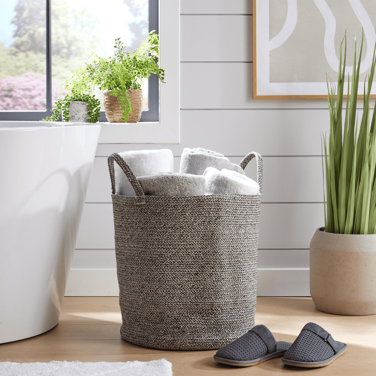 Olivia Rocco Woven Cotton Rope Laundry & Storage Basket – 40cm