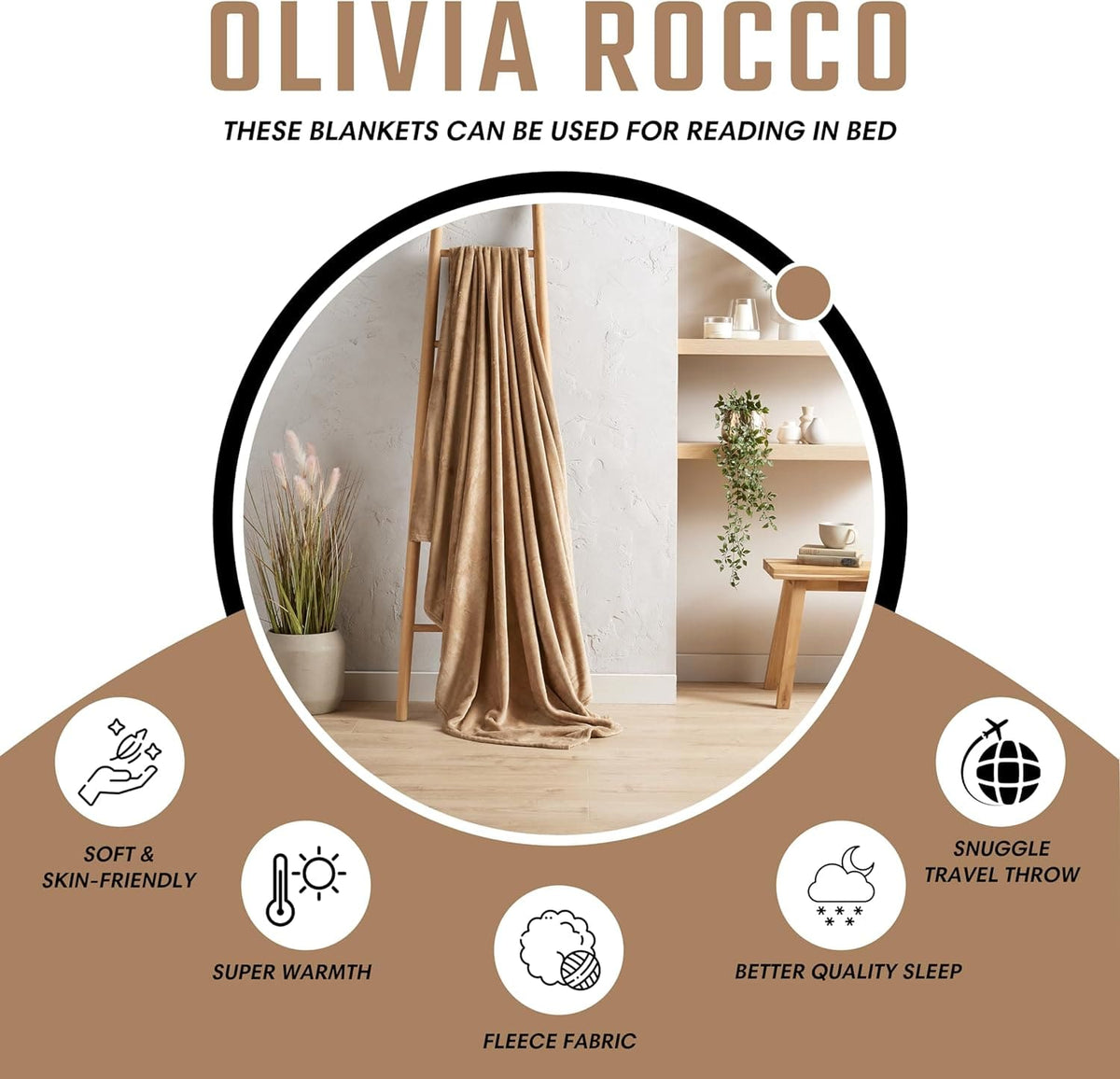 Olivia Rocco Ultra-Soft Flannel Fleece Throw Blanket – Sofa & Bed
