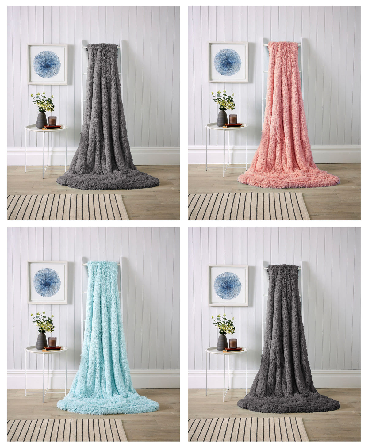Olivia Rocco Chunky Faux Fur Fleece Throw Blanket – Sofa & Bed